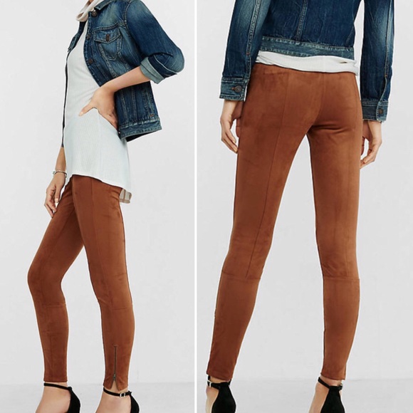 Express Faux Suede Camel Ankle Zip 
